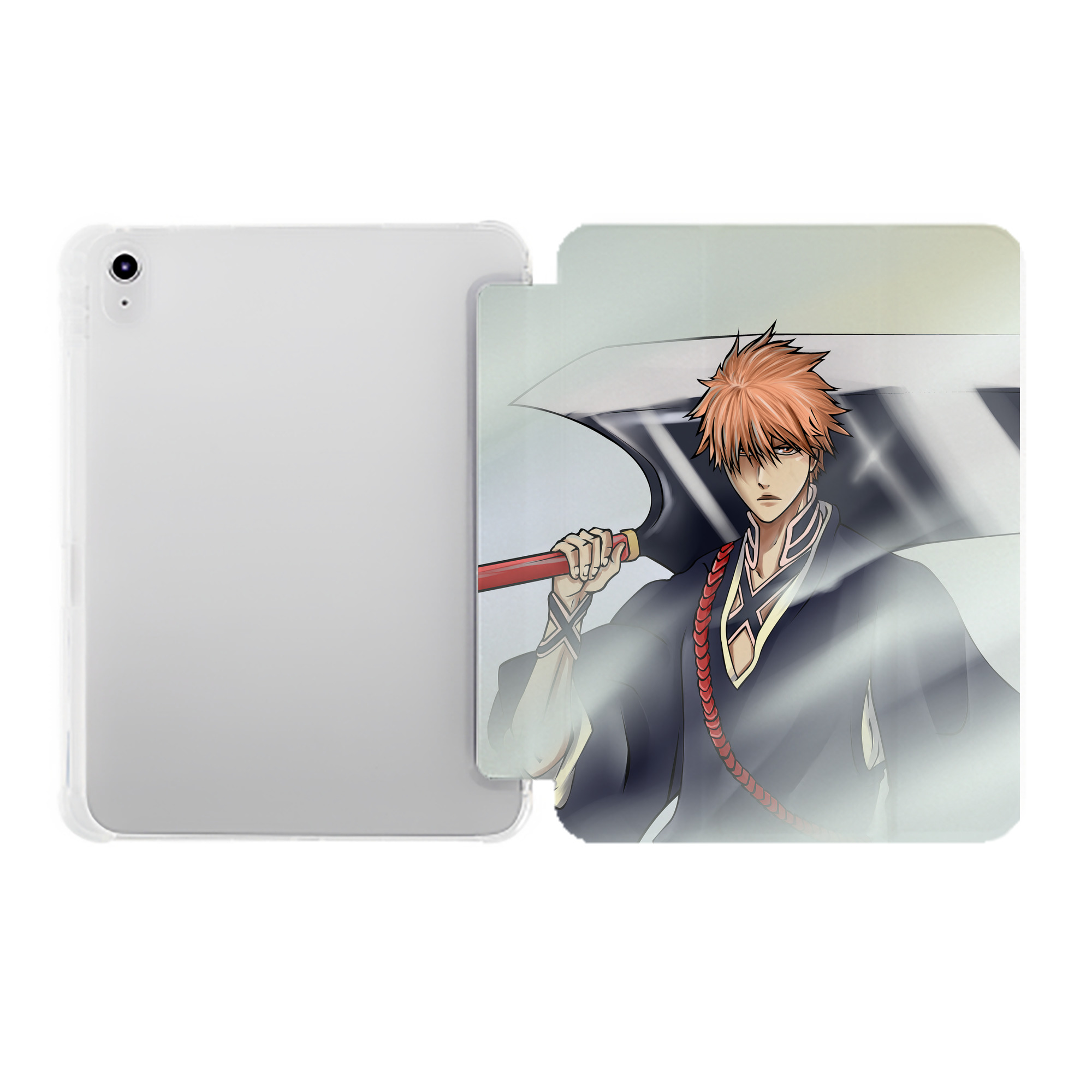 （画像用） ブリーチ BLEACH IPad ケース ペン収納付き 三つ折りスタンド PUレザー×シリコン 対応機種9.5/10.5/10.9インチ